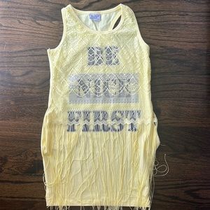 "Be Nice First" Yellow Racer back dress